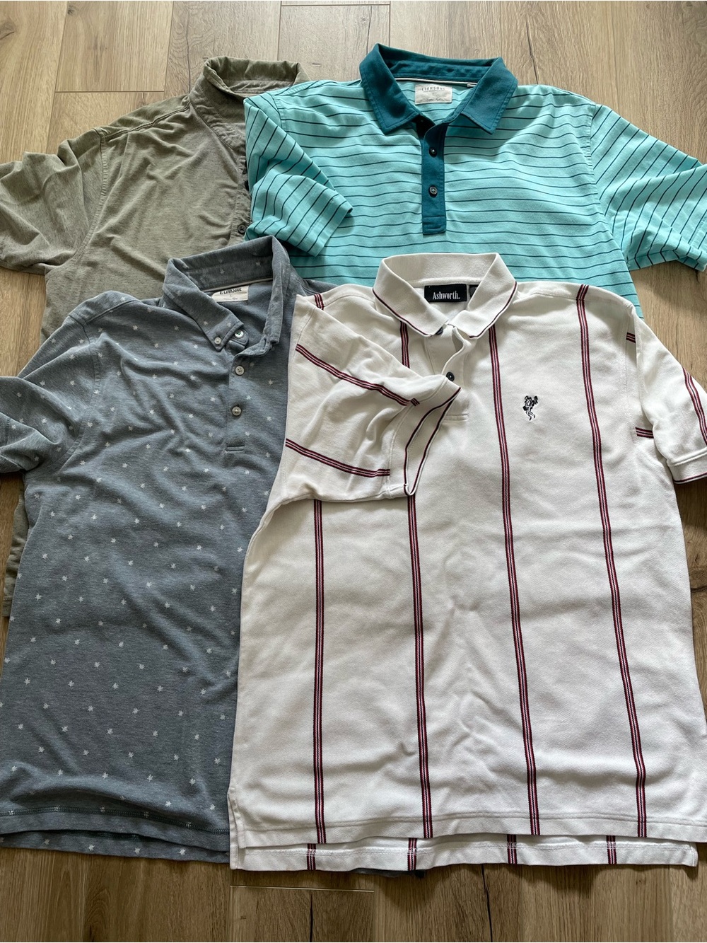 Bundle lot four Linksoul Ashworth golf polo shirts slim L M AOP vintage